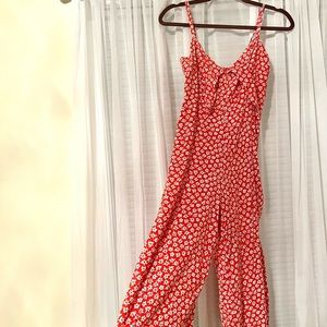 Floral Orange crop Jumpsuit